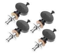 UTHCLO 4pcs Ukulele Tuning Pegs Set, Black Small round Handle Straight Shaft String Tuning Keys, Instrument Replacement Parts for Ukulele Accessories