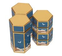 UTHCLO 4pcs Vintage Chinese Style Tinplate Can Box 50 G Portable Moisture Retention Metal Cigarette Case for Men Travel on The Go