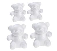 UTHCLO 4pcs White Foam Bear Mold DIY Craft Lightweight Handmade Wedding Decor Party Decoration for Creative Flower Arranging and Home Decoration