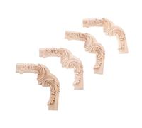 UTHCLO 4pcs Wood Carved Appliques Onlays French Style Decorative Corner Accents for Bed Door Cabinet Wardrobe Furniture Renovation and Wall Ornamentation