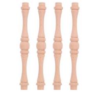 UTHCLO 4pcs Wood Carving Decoration Unpainted Unfinished Balusters for Indoor Railings Staircase Spindles Woodworking Craft