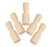 UTHCLO 5 Pcs Unfinished Wood Peg Dolls Kit Natural Wooden Figures for DIY Painting Craft Educational Decorative Mini People for Hand-Eye Coordination and Home Decor