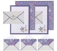 UTHCLO 5 Sets Envelopes and Letter Papers Vintage Purple Paper with Comfortable Touch Smooth Surface for Invitations and Announcements