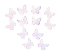UTHCLO 50 Pcs Butterfly-shaped Hairpin Charms for DIY Headdress Crafting Lightweight Glass Beads in Pink Blue Purple Gold Gradient Decorative Accessories for Handmade Jewelry and Hairpins