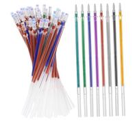 UTHCLO 50 Pcs Smooth Gel Pen Refills Portable Neutral Ink Refills for Students Office Use Easy to Install Plastic Material Mixed Colors Glitter Stationery Supplies