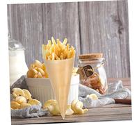 UTHCLO 50pcs Disposable Wooden Candy Cones Biodegradable Cone Cups for Party Supplies Ice Cream Dessert Packaging Food-Safe Wooden Tasting Holders