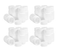 UTHCLO 50pcs Empty White Plastic Pill Bottles with Screw Caps and Built-in Silicone Gasket, 20ml Portable Cylindrical Tablet Dispensing Bottles for Travel and Laboratory Sample Storage,