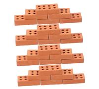 UTHCLO 50Pcs Miniature Brick Model Decors for DIY Sand Table and Architectural Crafts Micro Landscaping Artificial Bricks for Dollhouse Garden Wall Villa Layouts Craft Mini Blocks
