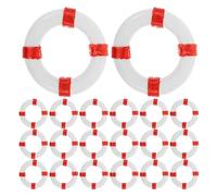 UTHCLO 50pcs Miniature Red Resin Life Buoy Ornaments Micro Landscape Swim Ring Decor for Dollhouse, Coastal Nautical Pool Lifebuoy Decoration, Fairy Garden Ocean-Themed Accessories