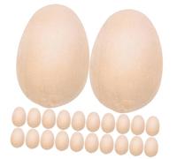 UTHCLO 50pcs Wooden Easter Eggs for Painting and Crafts Smooth High-Density Wood Art Supplies for Adults Unfinished Blank Egg Decorations for Party and Holiday DIY