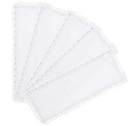 UTHCLO 5pcs Blank Embroidery Fabric Bookmark Handmade Embroidery Bookmark Kit White Polyester Elegant Lace Pattern Marks Reading Progress for Book Lovers Projects