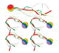 UTHCLO 5Pcs Car Antenna Decorations Rainbow Streamer Balls, Cute Vehicle Antenna Toppers for Suv Truck Exterior, Auto Aerial Flags for Parade and Outdoor Use