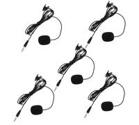 UTHCLO 5pcs Clip-on Lavalier Microphone for Phone, Wired Portable Microphone Set, Professional Black Lapel Mic for Teaching, Interview, Live Broadcast, and Tour Guide
