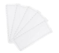UTHCLO 5pcs DIY White Blank Cross Stitch Fabric Bookmarks Lace Border for Embroidery Craft, Stitchable Polyester Material Kit for Needlework Hobbyists and Crafting
