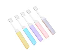 UTHCLO 5Pcs Folding Toothbrush with Soft Bristles Handle Comfortable Grip Portable Travel Toothbrushes for Daily Oral Care and Outdoor Use Random Color