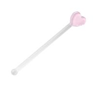 UTHCLO 5pcs Glass Heart Shaped Stirring Rods Reusable Transparent Mix Sticks for Cocktails Iced Tea Coffee Heat Resistant Decorative Drink Stirrers for Bars and Home Use