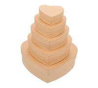 UTHCLO 5pcs Heart Shaped Kraft Paper Gift Box Dessert Packing Containers with Thick Bottom Simple Elegant Design for Cookies Candy DIY Packaging and Storage