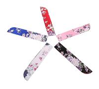 UTHCLO 5pcs Japanese Style Folding Hand Fan Storage Bags Portable Lightweight Double Layer Silk Fan Cases with Floral Pattern for Wedding Party Jewelry Packaging