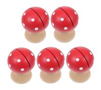 UTHCLO 5Pcs Mushroom Shaped Photo Clips Red Wooden Memo Holders Multipurpose Note Stands for Home Office Desktop Decoration and Message Display