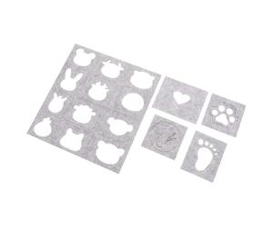 UTHCLO 5pcs Needle Felting Molds Set for Felt Craft Shaping, Easy to Use Felt Templates with Creative Palm, Heart, Claw, Feet, and Animal Shapes, for Needlework and Clothes DIY Projects