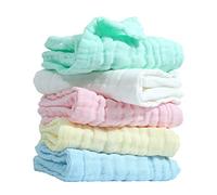 UTHCLO 5pcs Newborn Cotton Facial Towels Boy Girl Muslin Towel for Essentials Soft Swaddle Wrap for Newborn Face Cleaning