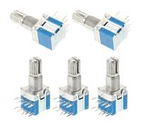 UTHCLO 5pcs Rotary Encoder Mini Digital Potentiometer 2-Pole 4-Position Metal Shaft Switch 15mm Handle Length Compact Replacement Encoder for Electronic Devices