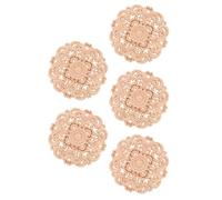UTHCLO 5pcs Round Wooden Applique Set for Home Decoration, Fine Carved Rubberwood Onlay Appliques for Cabinets and Doors, Elegant Artistic Design for Stylish Home Interiors