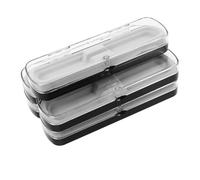 UTHCLO 5pcs Transparent Rectangular Pen Organizer Box Clear Plastic Single Slot Stationery Storage for Efficient Desk Organization at Home School and Office