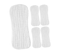 UTHCLO 5pcs White Cotton Muslin Burp Cloths and Newborn Baby Diaper Liners Stretchable Breathable Soft Washable for 0-3 Months