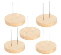 UTHCLO 5Pcs Wooden Bases Felt Animal Doll Display Stands with Holding Needle for Stable Craft Display Small for Desk Shelf for Finished Felting Animal Dolls and DIY Craft Lovers