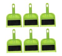 UTHCLO 6 Sets Mini Broom and Dustpan Kits Candy Green Desktop Cleaning Tools with Thick Soft Bristles Household Keyboard Brushes for Small Area Dust Removal