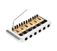 UTHCLO 6 String String Hardtail Guitar Bridge Set for St Style Electric Guitars Adjustable Saddles for Intonation and Height Copper Construction with Golden Finish Includes Wrench and