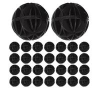 UTHCLO 60pcs 26mm Bio Balls Aquarium Filter Media - Biological Filter Spheres for Fish Tank, Pond, and Pool Filtration - Reusable Black Biochemical Media for Efficient Water Purification