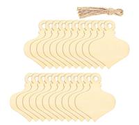 UTHCLO 60pcs 4-inch Unfinished Wooden Pieces for Crafts Jute String, Natural Wood Slices Hanging Ornaments for DIY Wood Burning, Carving, and Creative Art Projects