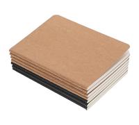 UTHCLO 6pcs A6 Portable Sketchbooks Set 42 Blank Pages, Lightweight Drawing and Painting Notebooks, 3 Black Covers and 3 Kraft Paper Covers, Small Travel Art Journal for Watercolor