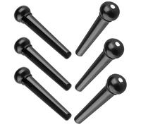 UTHCLO 6pcs Acoustic Guitar Bridge Pin Pegs String Pin for Guitar High Durability Abs Material Black Not Easy to Deform Replacement 1.22x0.31x0.31in