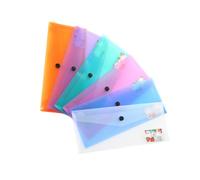UTHCLO 6pcs Archives Information Bag School Colored Folders Clear Folder Document File Envelopes Reinforced Organiser Clear Envelope Snap Closure Pencil Pouch Random Color