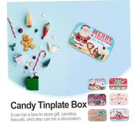 UTHCLO 6Pcs Christmas Tinplate Gift Boxes Xmas Candy Storage Containers with Festive Patterns for Gift Wrapping and Holiday Party Favors