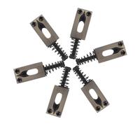 UTHCLO 6pcs Chrome Hardtail Guitar Bridge Tremolo System with Roller Saddles Locking Tremolo Saddles Set for Electric Guitar Replacement Kit Enhanced Stability and Durable Black Screws