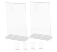 UTHCLO 6pcs Clear Acrylic Sign Holders Double Sided Menu Display Stands Desktop Document Brochure Price Tag Holders for Restaurant Hotel Exhibition