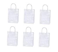 UTHCLO 6pcs Clear PVC Tote Bags Plastic Packaging Bags Vertical Design for Weddings Birthdays Holidays Transparent Banquet Packing