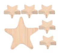 UTHCLO 6Pcs DIY Wood Cutouts Unfinished Wooden Star Shapes for Painting Crafts High-Grade Wood Suitable for Carving and Artistic Projects