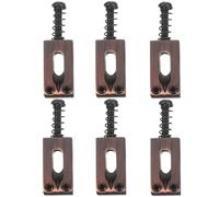 UTHCLO 6pcs Electric Guitar Tremolo Bridge Saddles with Black Screws Sandblasted Red Finish Stable String Tension with Straight Springs Replacement for Enhanced Performance and Aesthetic