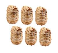 UTHCLO 6Pcs Handwoven Bamboo Bird Nests with Hooks Weather Resistant Bird Houses for Outdoor Shelter Providing Safe Resting Place and Protection From Wind and Rain