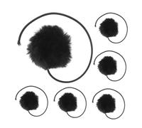 UTHCLO 6pcs Interactive Hanging Cat Ball with Bells for Indoor Cats Anti-bite Plush Replacement Balls and Scratching Posts Black