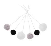 UTHCLO 6pcs Interactive Hanging Cat Balls with Elastic Cord Fuzzy Plush Pom Poms for Indoor Cats and Kittens Multi-color Pet Play Balls and Boredom Relief