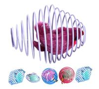 UTHCLO 6pcs Interactive Spring Cat with Rolling Cage Animal Design Colorful Fuzzy Balls for Pet Cat Diversion and Play Entertainment