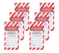 UTHCLO 6pcs Lock Out Tag Safety Label PVC Industrial Warning Tags Highly Visible Withstand Harsh Industrial Environments for Factory Use Maintenance