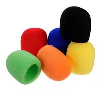 UTHCLO 6pcs Microphone Sponge Covers Handheld Stage Microphone Windscreen Lightweight Noise Reduction Assorted Colour for News Interviews and Bar Use