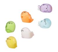 UTHCLO 6pcs Mini Resin Seal Figurines for Garden Accessories Outdoor Micro Landscape Decorations Cute Compact Animal Ornaments for Fairy Garden DIY Craft